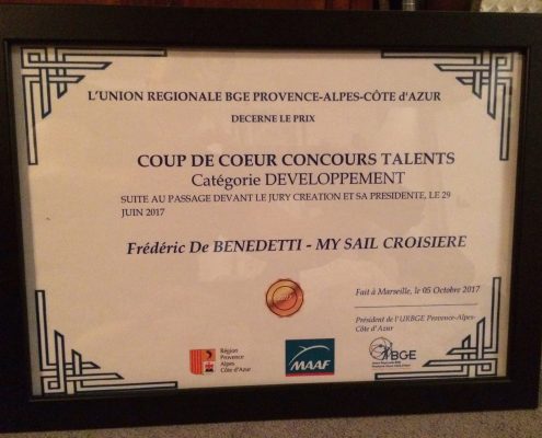 concours Talents BGE PACA développement coup de coeur jury my sail croisiere mediterranee